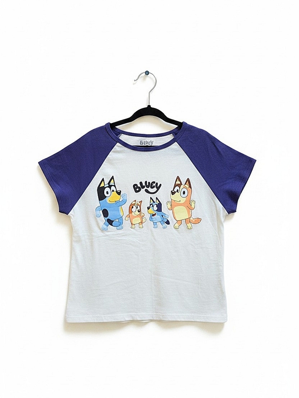 NWT! Bluey Raglan Sleeve Girls T-Shirt - Blue/White